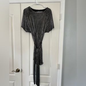 NWT Forever 21 black and silver metallic mini dress